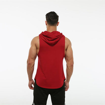 WILKYsHooded Sleeveless Vest Men's Fitness