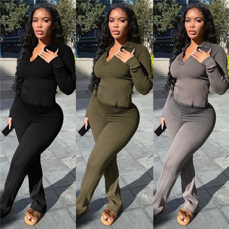 WILKYsLeggings suitSolid Knit Ribbed Two Piece SetIntroducing the latest addition to our winter wardrobe collection: the Solid Knit Ribbed Two Piece Set. This stylish two-piece set combines quality and comfort with 