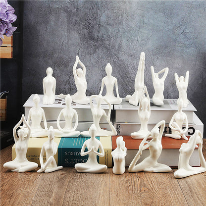 WILKYsYoga FigurineCeramic Yoga Poses FigurineLooking for an attractive and unique way to add some yoga-inspired flair to your home? Check out this beautiful ceramic yoga poses figurine! This elegant sculpture i