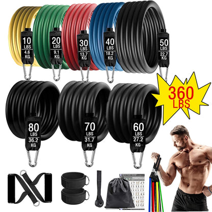 WILKYsResistance bandFitness Exercises Resistance Bands SetIntroducing our 360lbs Fitness Resistance Bands Set, the ultimate workout companion for your home gym. This versatile set of elastic tubes and pull ropes provides up