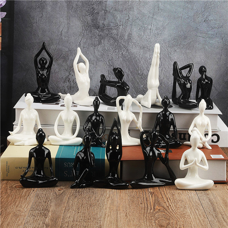 WILKYsYoga FigurineCeramic Yoga Poses FigurineLooking for an attractive and unique way to add some yoga-inspired flair to your home? Check out this beautiful ceramic yoga poses figurine! This elegant sculpture i