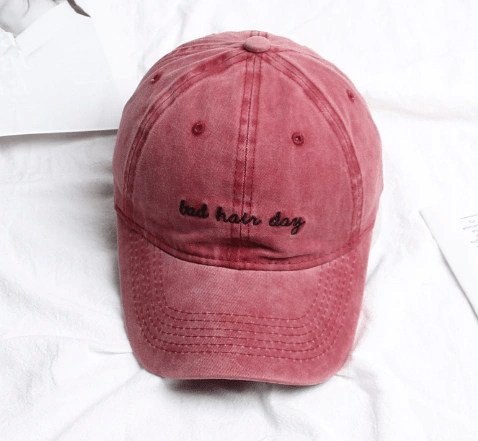 Baseball Cap Bad Hair Day Embroidery Letter - WILKYs
