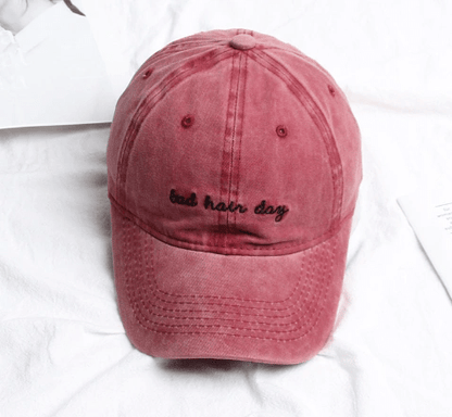 Baseball Cap Bad Hair Day Embroidery Letter - WILKYs