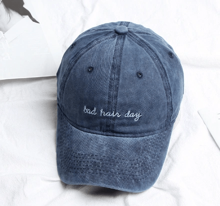 Baseball Cap Bad Hair Day Embroidery Letter - WILKYs