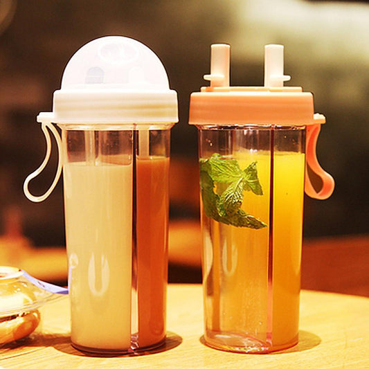 WILKYsWater bottleDrinking Cup Double Straw Water Bottle