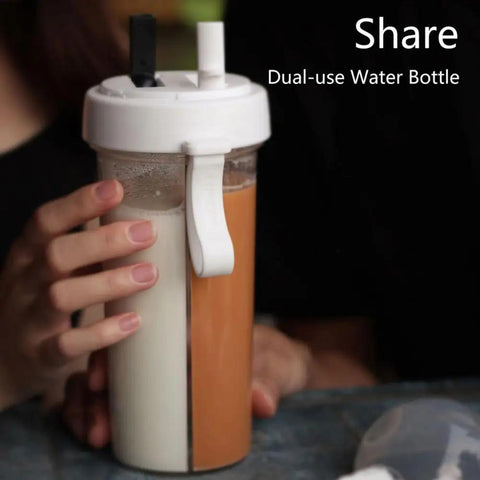 Drinking Cup Double Straw Water Bottle - WILKYs