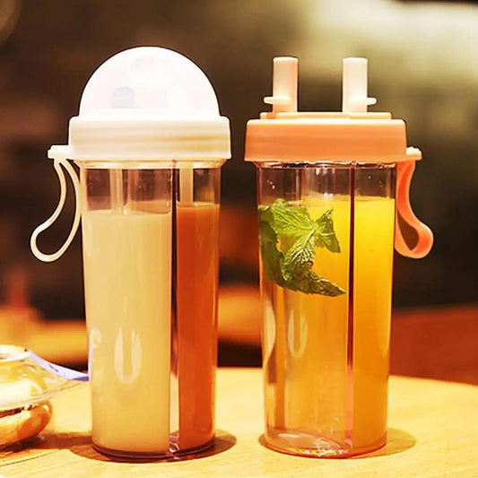 Drinking Cup Double Straw Water Bottle - WILKYs