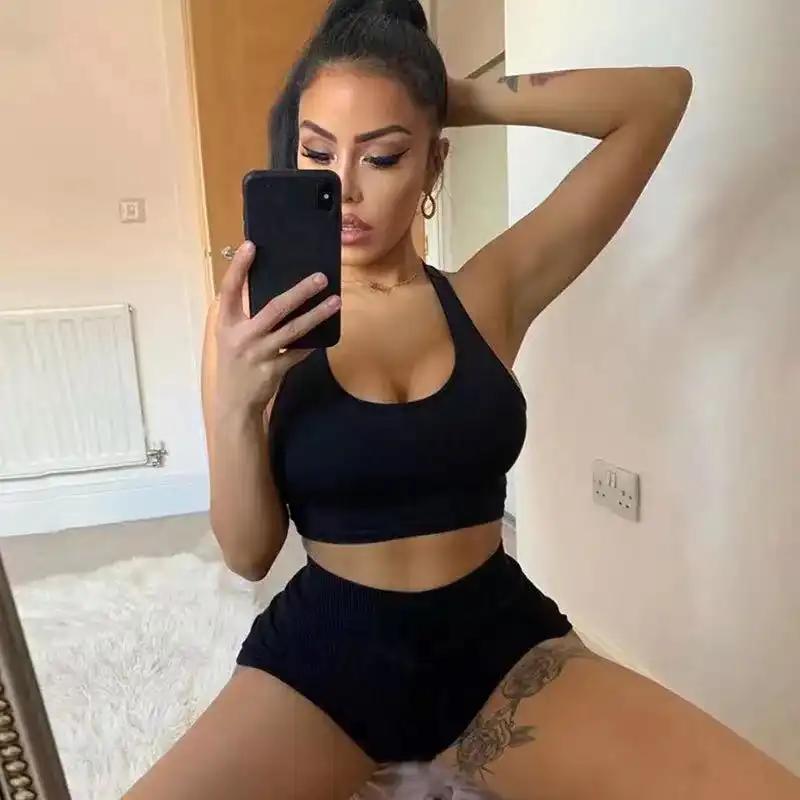 High Stretch Solid Color Yoga Set - WILKYs