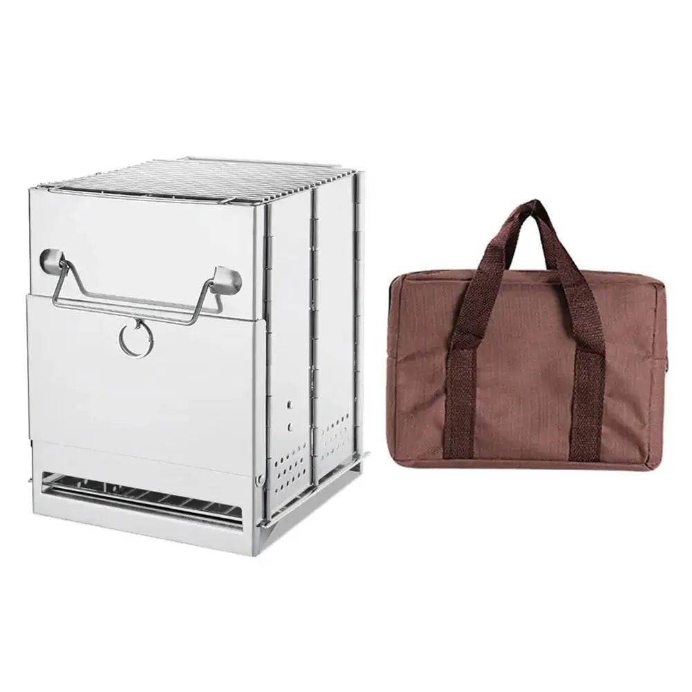 Mini Outdoor Portable Firewood Stove – Compact Stainless Steel Camping Stove - WILKYs