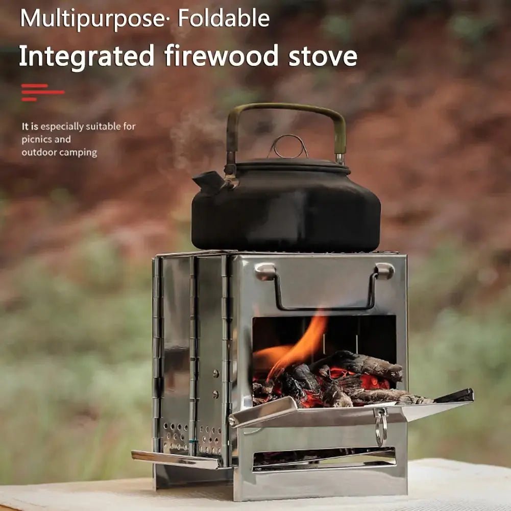 Mini Outdoor Portable Firewood Stove – Compact Stainless Steel Camping Stove - WILKYs