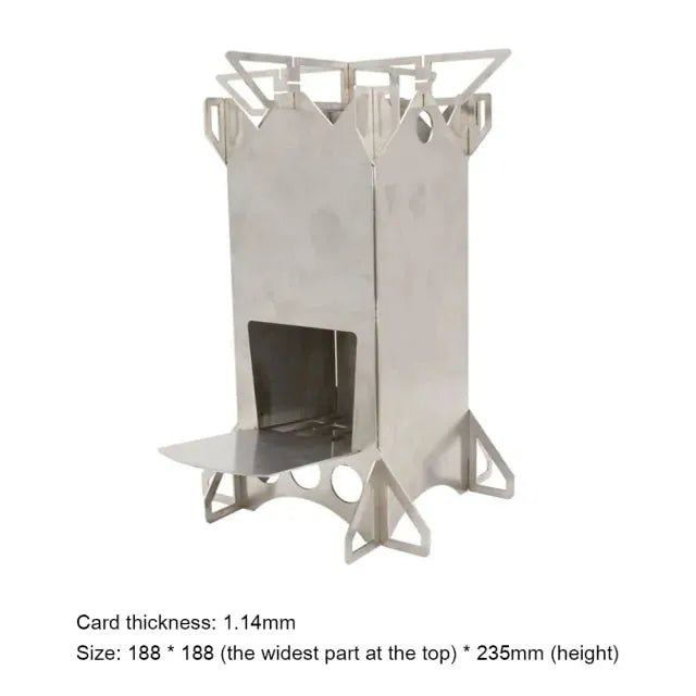 Mini Outdoor Portable Firewood Stove – Compact Stainless Steel Camping Stove - WILKYs