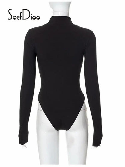 See Through Black Long Sleeve Bodysuit - WILKYs