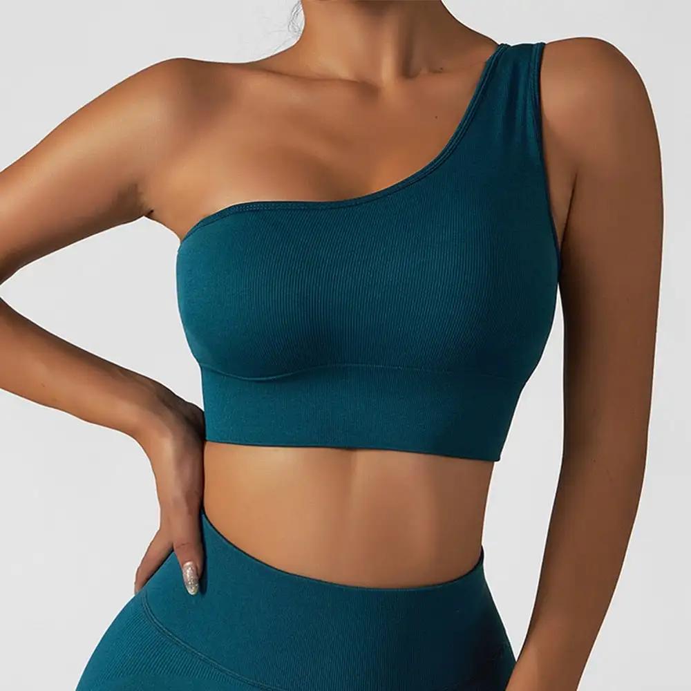 Summer Sexy Oblique Shoulder Yoga Clothes Tops - WILKYs