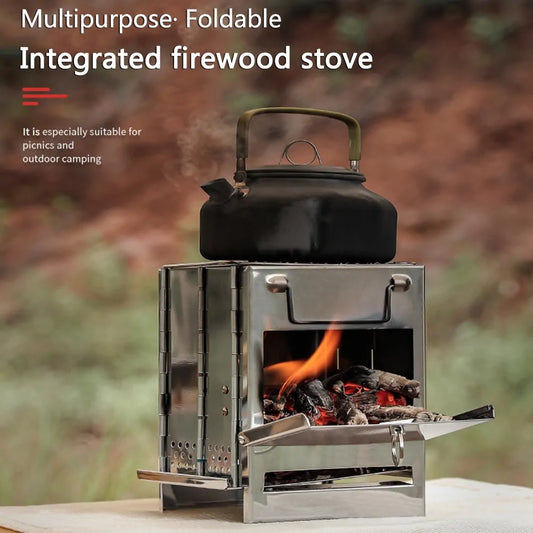 WILKYsStoveMini Outdoor Portable Firewood StoveThe Mini Outdoor Portable Firewood Stove is perfect for picnics, camping, travel, and more. This handy little stove is made of stainless steel for durability and fea