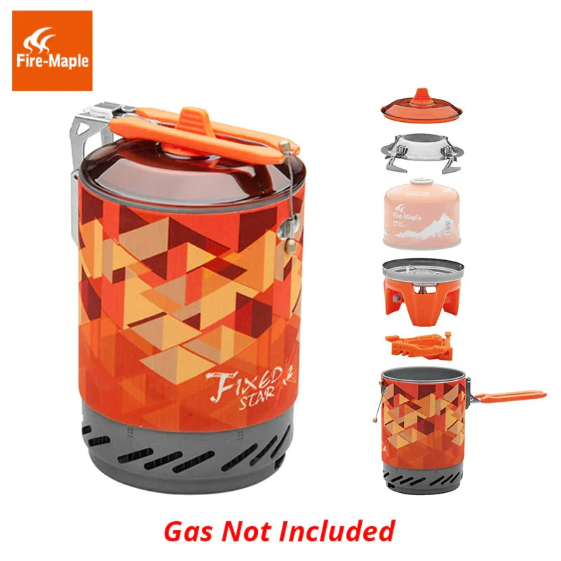 WILKYsGas StoveOutdoor Gas Stove BurnerCharacteristics:Nested design: saving more space in your backpackMulti-Function: support for one extra pot no X2 potHeat exchanger: 30% increase in heat efficiencyDu