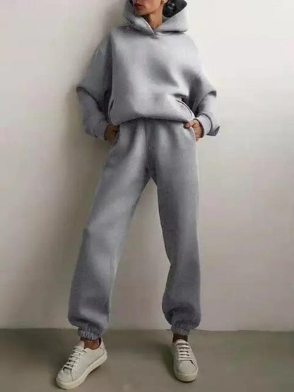 Winter Hoodie Sweat Set – Cozy Fleece Hoodie & Sweatpants Outfit - WILKYs